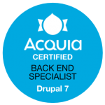 acquia certified back end specialist drupal 7 badge