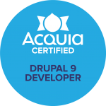 acquia certified developer drupal 9 logo